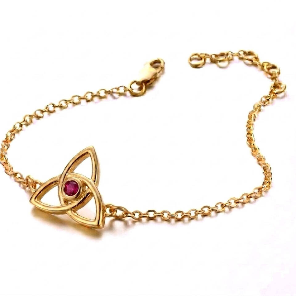 Trinity knot ruby bracelet