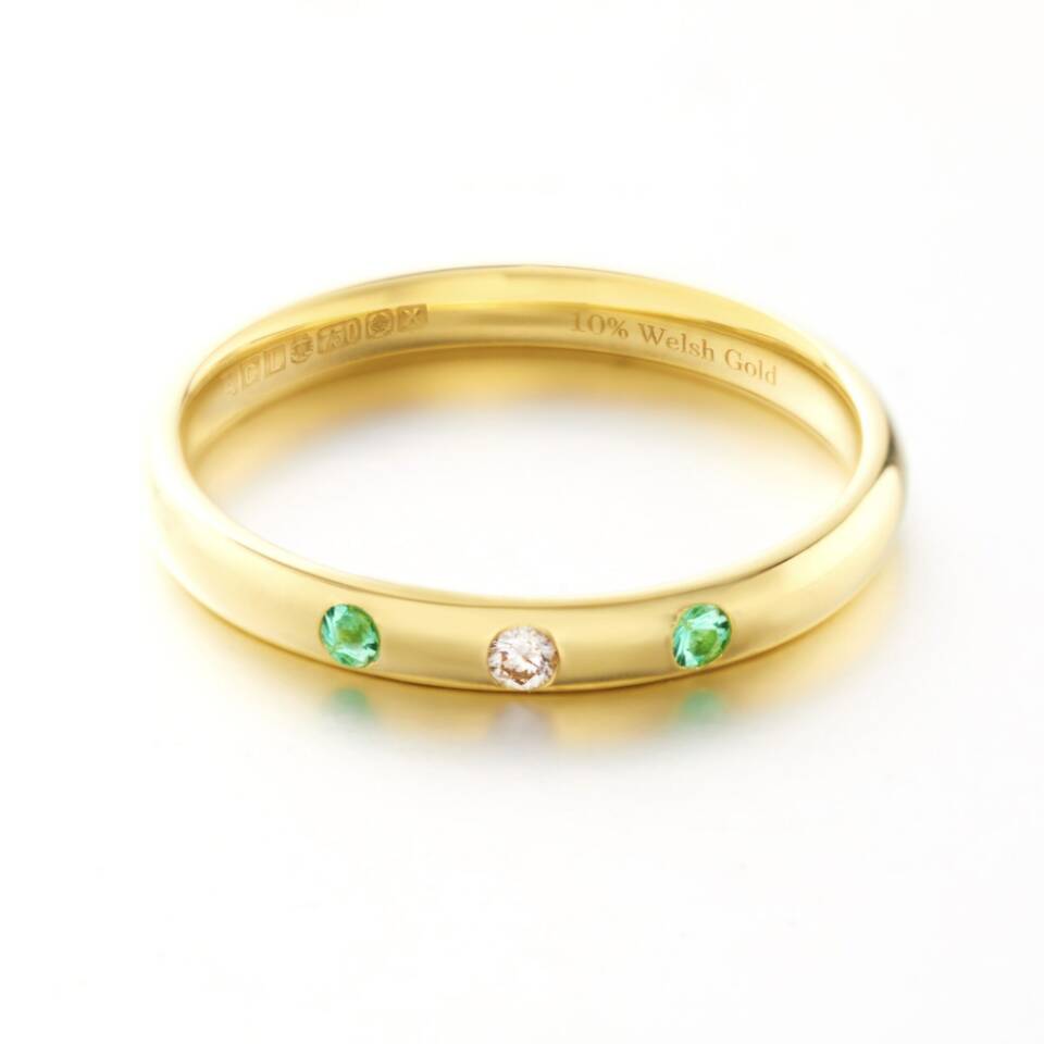 Emerald diamond eternity ring