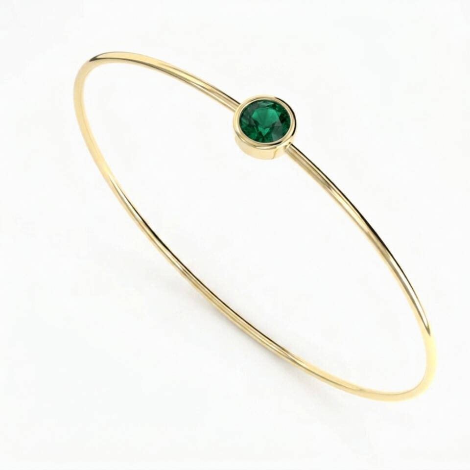 Emerald wire bangle