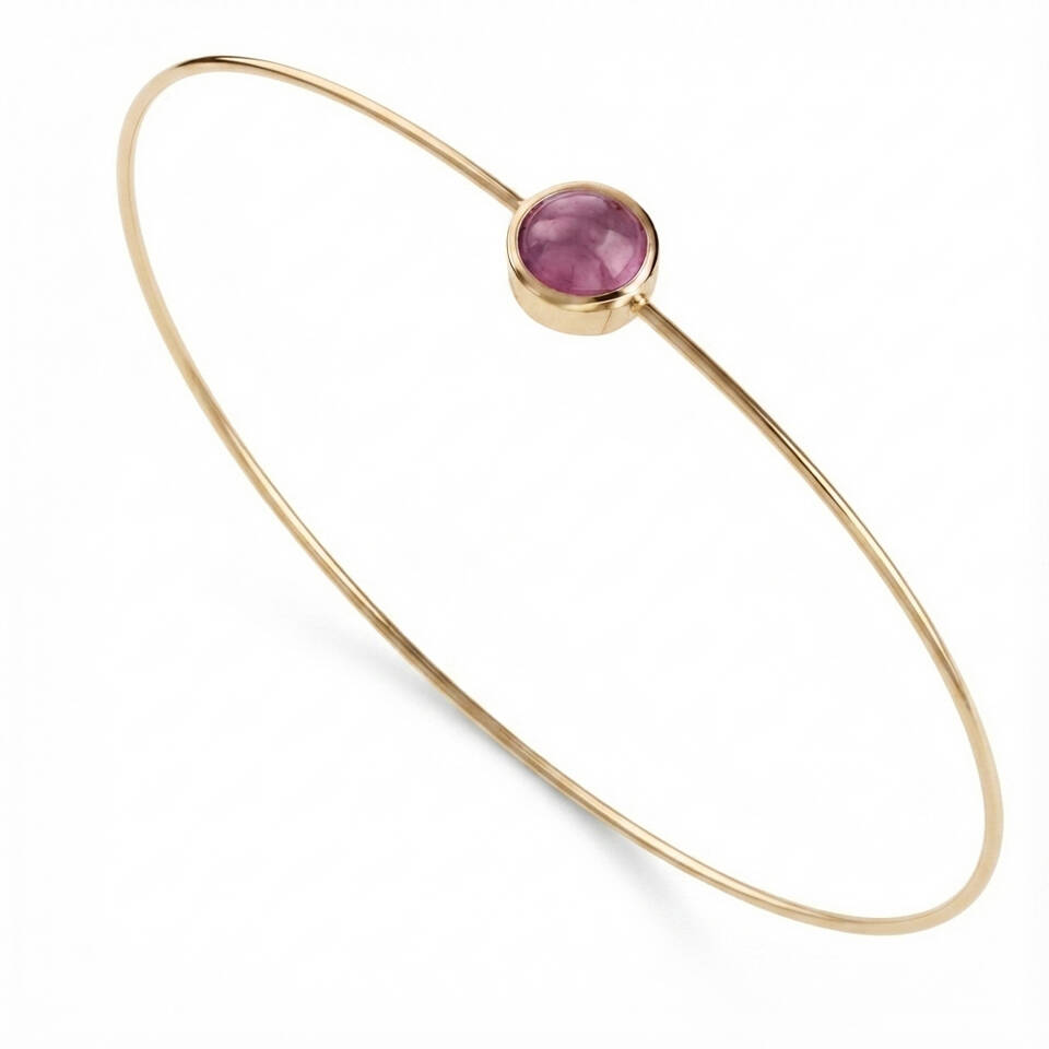 Pink tourmeline bangle